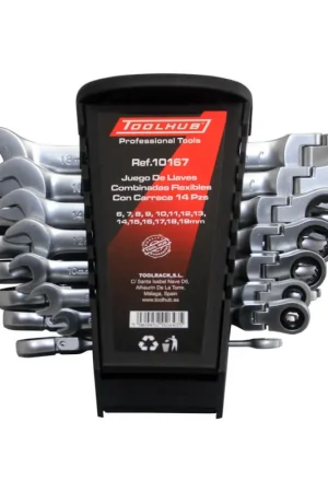 JUEGO LLAVES COMBINADAS CON CARRACA TOOLHUB 10167 Últimas Unidades