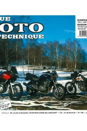 MANUAL REVUE MOTO TECHNIQUE KAWASAKI ER-5, SUZUKI XF650 FREEWIND, DR650SE Auténtico