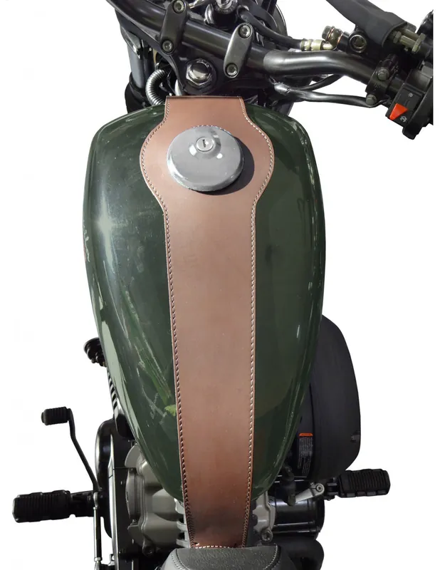 CUBREDEPOSITO PIEL MARRON ROYAL ENFIELD METEOR 350 Edición Limitada