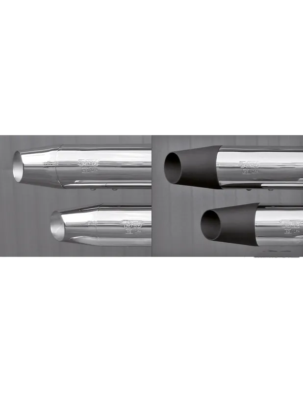 PUNTAS ESCAPE MCJ ROYAL 80 TAPERED SLASH CROMO Hecho A Mano