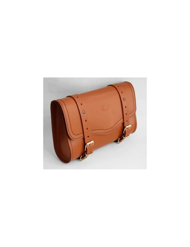 ALFORJA OLIMPO BASICA PIEL MARRÓN CLARO - 29.5X20X8.5CM Ocasión Especial